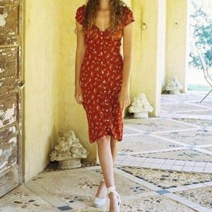 With Jean Emelie Red Floral Dress